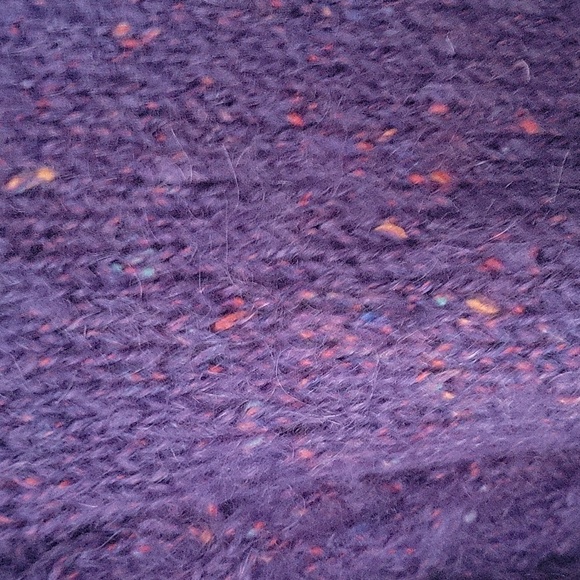 Laurie Lambrecht Handknit Cableknit Purple Balloon Sleeves Mohair Wool Sweater - Picture 14 of 16